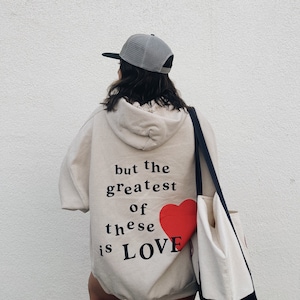 the greatest of these is love hoodie sand black brown ash light puff-print image 3