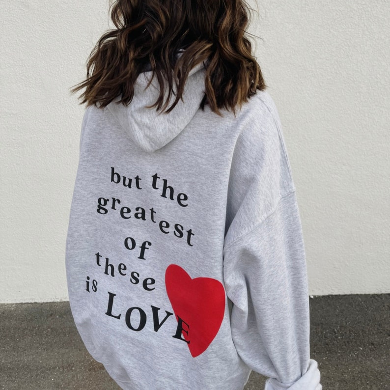 the greatest of these is love hoodie sand black brown ash light puff-print image 6