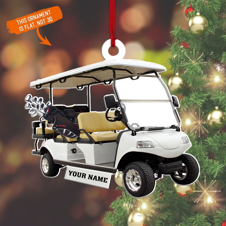 Golf Cart Ornament Christmas Personalized Golf Buggy Etsy