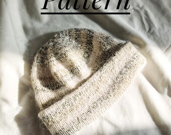 Knit Beanie PDF Download Pattern, Knitting Pattern Woman Winter Hat, Marina Beanie PDF Knitting Pattern, Knit Merino Mohair Hat Pattern