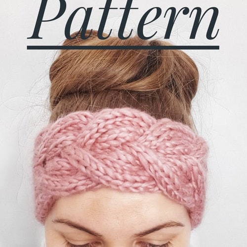 Wide Winter Headband Knitting Pattern Cable Knit Headband Etsy