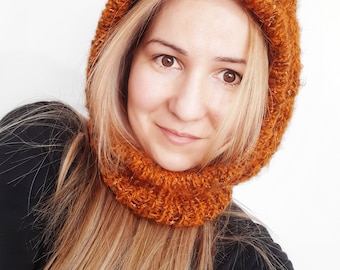 Balaclava Knitting Pattern, DIY Hipster Ski Mask Instructions, Wool Hood Knit Pattern, Adult Winter Hat Pattern