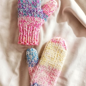 Chunky Knit Mittens Pattern PDF, Top Down Mittens for Beginners, Easy Cozy Winter Knitting Pattern