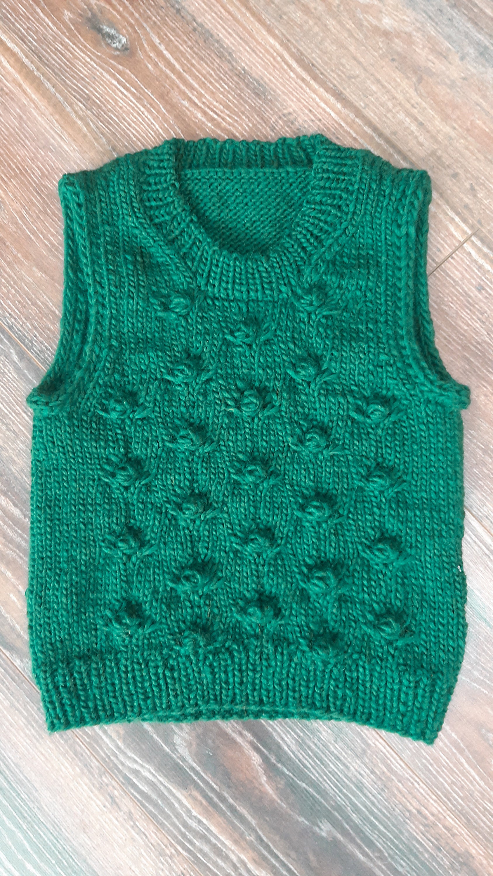 Knitted green emerald vest for woman Hand knit slipover vest | Etsy