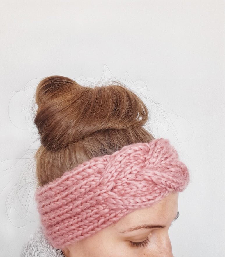 Wide Winter Headband Knitting Pattern, Cable Knit Headband
