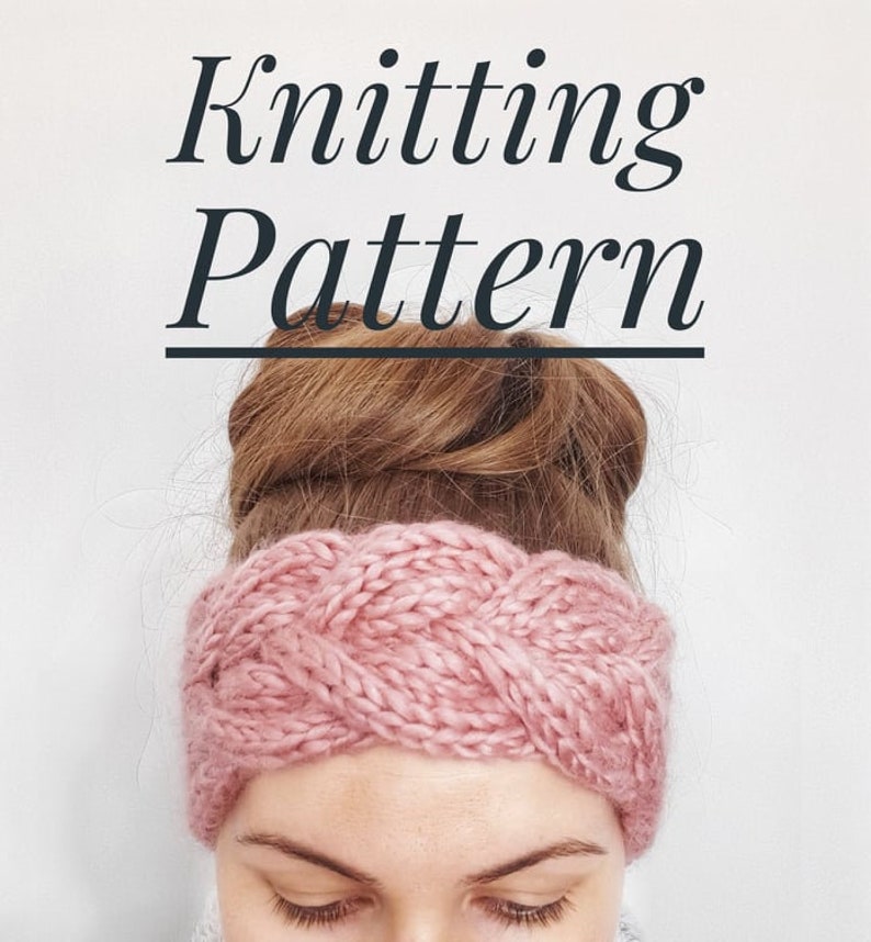 Wide Winter Headband Knitting Pattern Cable Knit Headband Etsy