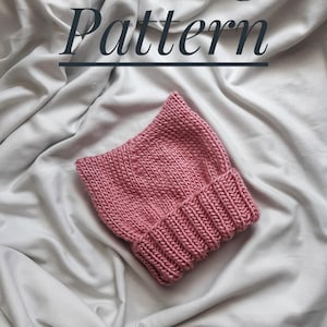 Kitty Hat Knitting Pattern, Bulky Hat with Cat Ears Knitting Pattern, Knit Cat Ears Hat Pattern, Woman Hat With Ears Knitting Pattern