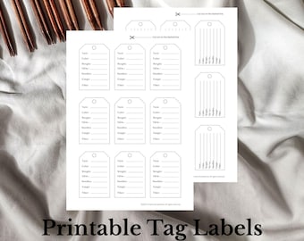 Printable Yarn Informations Labels Tags For Knit, Digital Download Scrap Yarn Stash Organizations Tags, PDF Yarn Skein Labels Tags