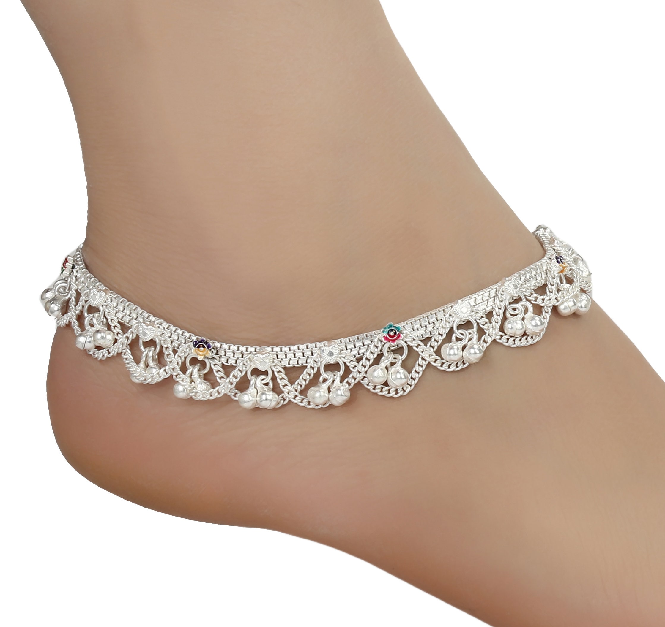 AanyaCentric Ankle Bracelet Silver Plated Fancy Indian Etsy