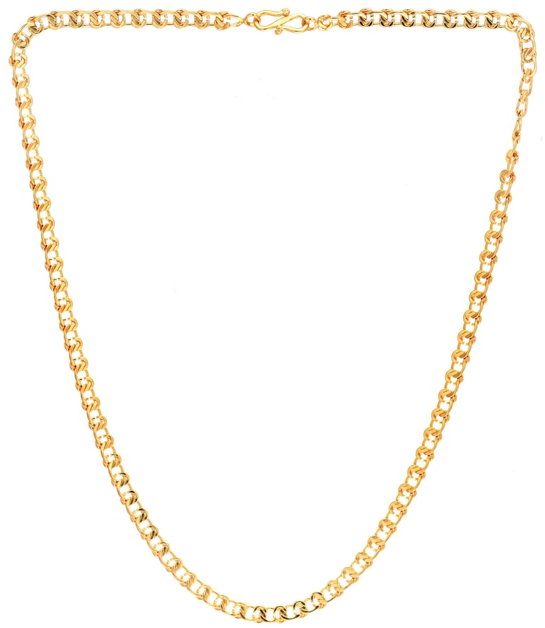 AanyaCentric 18k Gold Filled Trendy Fancy Stylish Mala Jewelry Neck Chain For Men Boys Women Girls