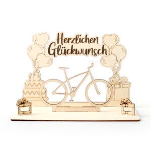Dekorativer 3D Geldgeschenk-Aufsteller „Fahrrad“ zum Geburtstag