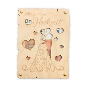 Alles Gute zur Hochzeit - Glückwunsch-Karte aus Holz