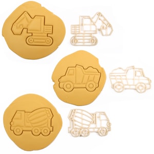 3D cookie cutter &quot;Construction Vehicles 1&quot; made of bio-plastic