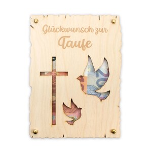 Glückwunsch zur Taufe - Glückwunsch-Karte aus Holz