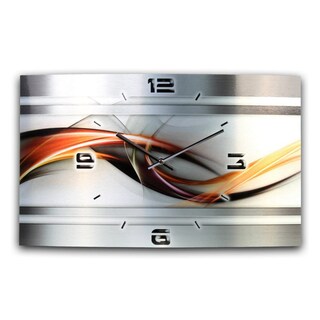 Dixtime Orologio Da Parete Moderno 3D Abstrakt Metallic – 20x34 Cm, Silenzioso, Made In Germany, Aluminium Dibond, Nero/Argento