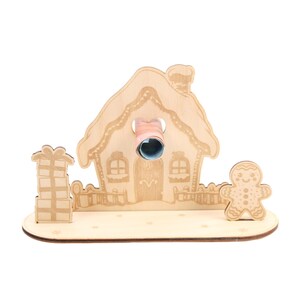 3D Geldgeschenk-Aufsteller "Lebkuchenhaus" zu Weihnachten – DIY-Glückwunschkarte aus Holz für Geldscheine