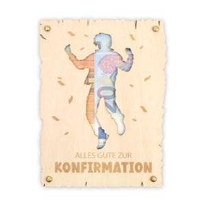 Alles Gute zur Konfirmation - Glückwunsch-Karte für Jungen aus Holz