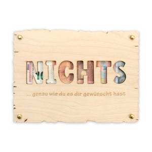 Nichts - Glückwunsch-Karte aus Holz für alle feierlichen Anlässe