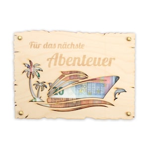 Für das nächste Abenteuer - Glückwunsch-Karte aus Holz für die nächste Reise