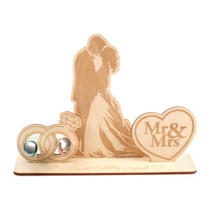 3D Geldgeschenk-Aufsteller "Mr & Mrs" zur Hochzeit – DIY-Glückwunschkarte aus Holz für Geldscheine