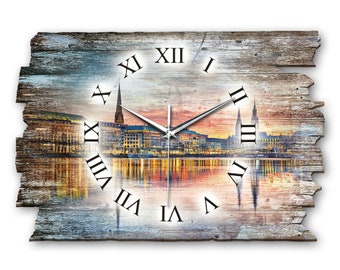 Designer Wanduhr aus Holz im Shabby Style Design Hamburg