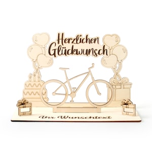 Personalisierbarer 3D Geldgeschenk-Aufsteller „Fahrrad“ zum Geburtstag