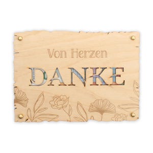 Von Herzen Danke - Glückwunsch-Karte aus Holz