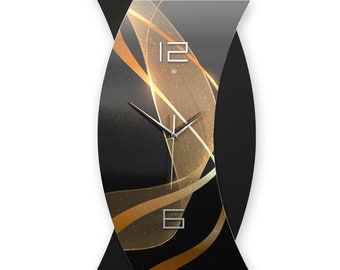 3D Designer-Wanduhr Dynamic modern-metallic