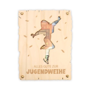 Alles Gute zur Jugendweihe - Glückwunsch-Karte für Mädchen aus Holz