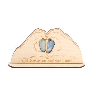 3D Geldgeschenk-Aufsteller "Baby-Füßchen" zur Geburt – DIY-Glückwunschkarte aus Holz für Geldscheine