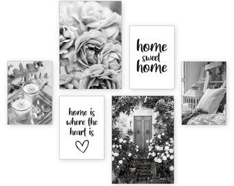 6-teiliges Poster-Set mit 2x DIN A3 & 4x DIN A4 - optional mit Rahmen Home Sweet Home