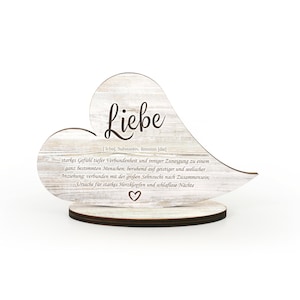 Herz-Aufsteller „Liebe“ - freistehende Holz-Deko