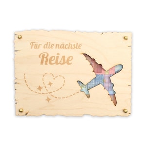 Für die nächste Reise - Glückwunsch-Karte aus Holz für alle feierlichen Anlässe