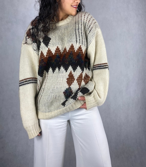 Chunky Vintage Argyle Mohair knitted Jumper Sweate
