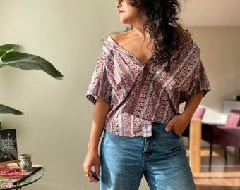 Vintage 80s Colourful Shirt blouse