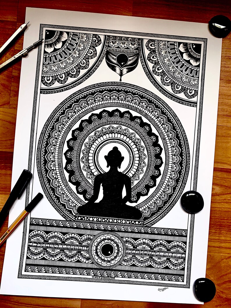 Buddha Mandala Originale Handdrawn Stampa Digitale Etsy Buddha Mandala Originale Handdrawn Stampa Digitale Etsy