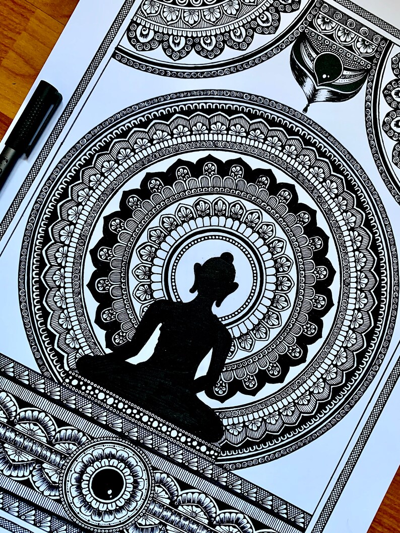 Buddha Mandala Originale Handdrawn Stampa Digitale Etsy Buddha Mandala Originale Handdrawn Stampa Digitale Etsy