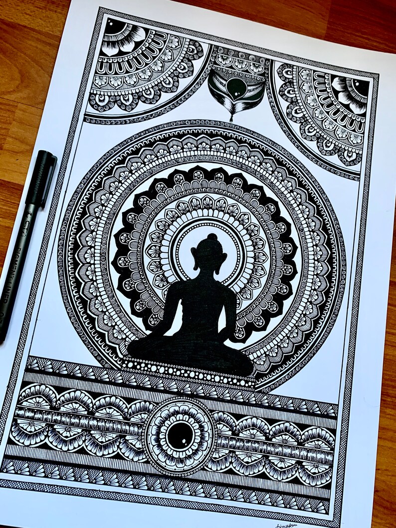 Buddha Mandala Originale Handdrawn Stampa Digitale Etsy Buddha Mandala Originale Handdrawn Stampa Digitale Etsy