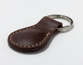 Handmade Genuine Leather Key Fob Keychain - Vegetable Tanned Leather - Made in New York, USA