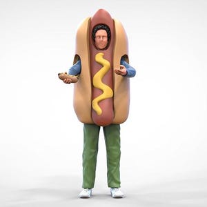 Miniature Figure Hotdog Man Scale 1:87 Preiser New