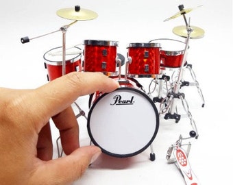 デパート 送料無料 Pearl Set Drum Miniature Red Instrument Music Scale 1/12 その他