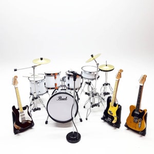 19ミニチュアドラムギター+マイク+ベースセット10ｃｍ　ミニ楽器 Amazon.co.jp: ミニチュアドラムセット黒。ミニ楽器 : ホーム