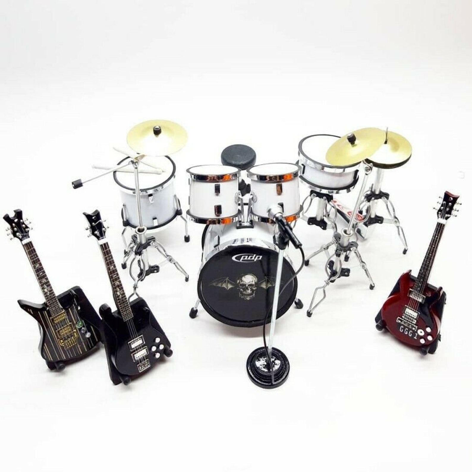 Miniature Drum and Guitars Mic Set Band Rock Star Signature Etsy