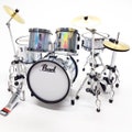 Miniature Drum Pearl Silver Signature Musical Scale 1/12 Instrument Display product logo