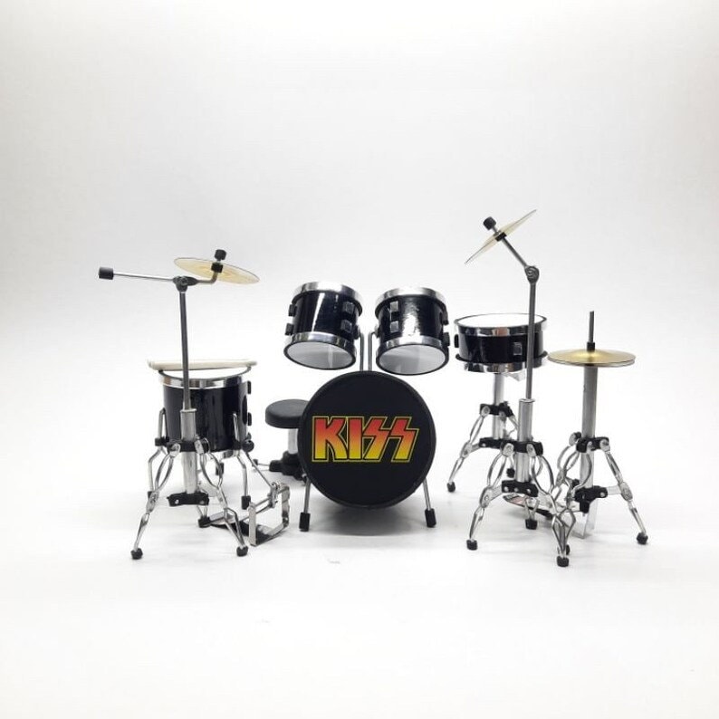 Miniature Drum Set Rock Band Black Scale 1/12 Instrument Etsy