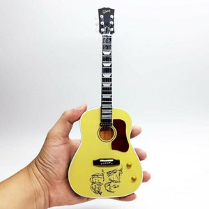 Miniature Guitar Acoustic Musical Instrument Signature Display and Gift