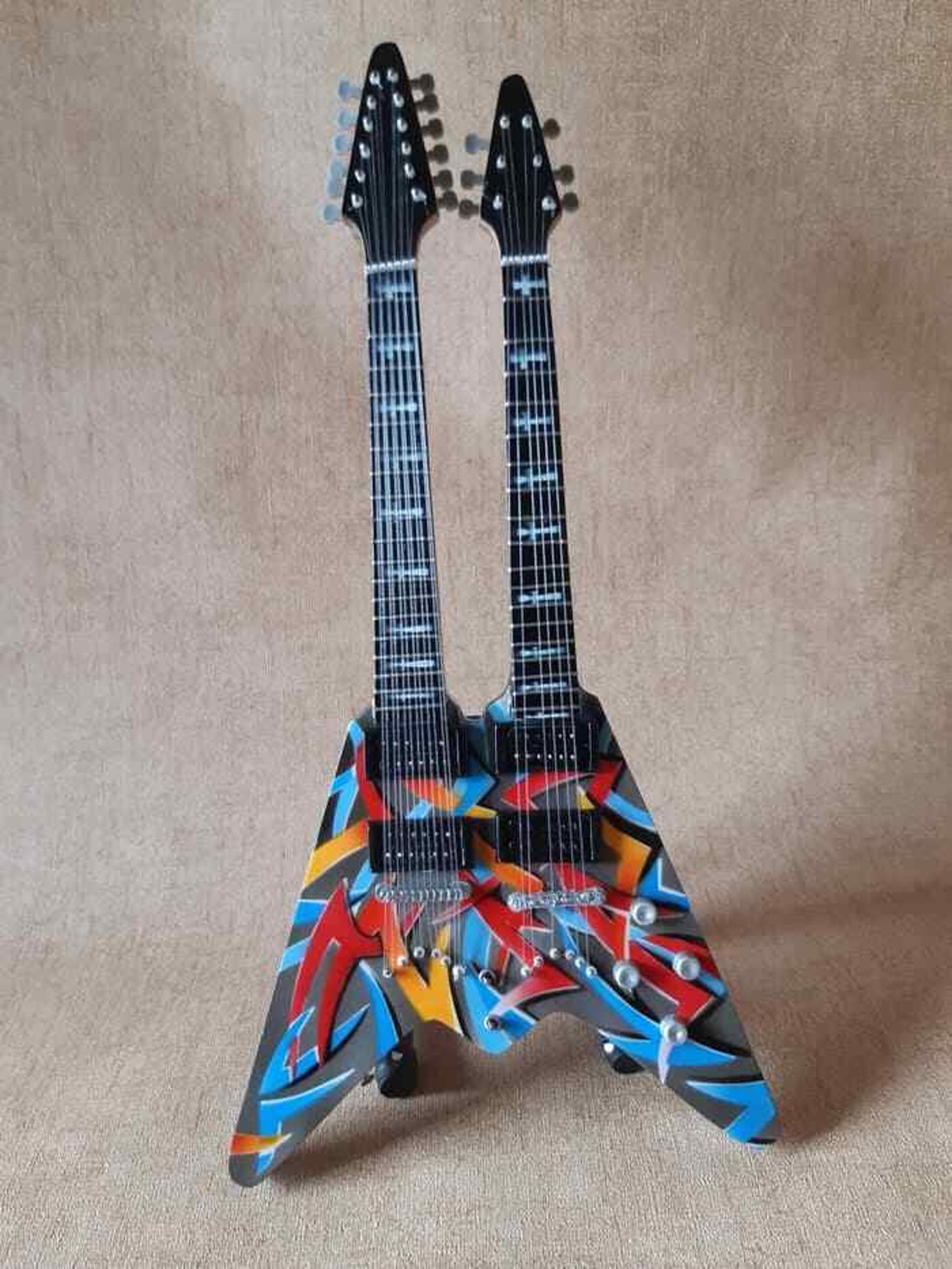 Dean Double Neck Flying V Guitar Miniature Dave Mus taine Etsy
