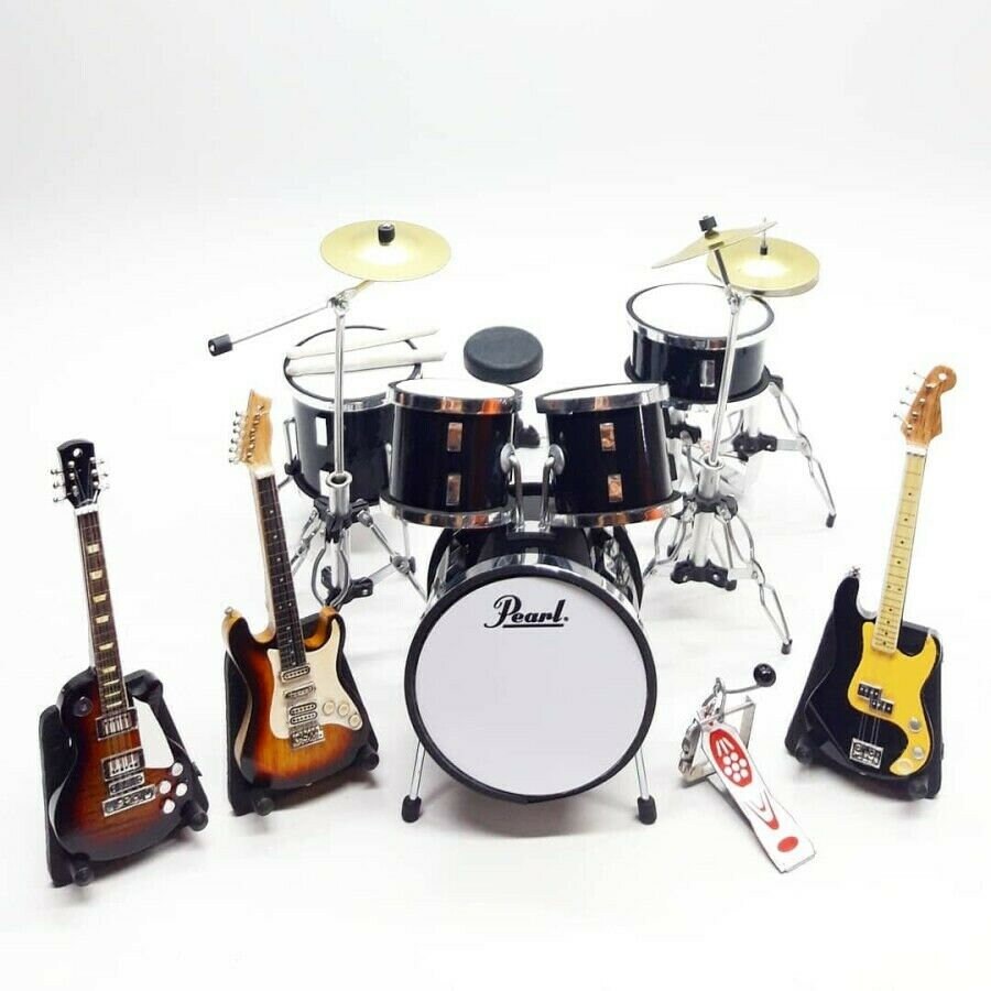 Miniature Drum Pearl Plus Guitar 1/12 Exclusive Musical