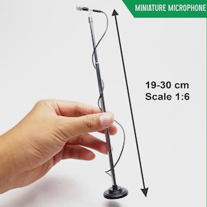 3Pcs Miniature Microphone Musical Complements  Instruments Signature Display Scale 1/6