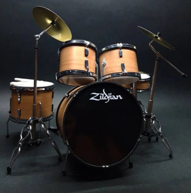Miniature Drum Set Natural Beige Exclusive Musical Instruments Display ...
